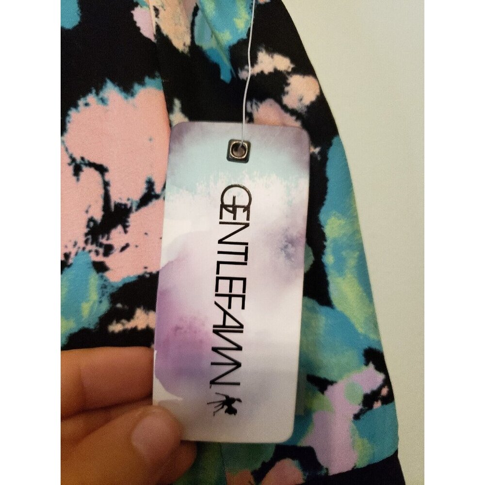 Gentle Fawn Womens M Rochester Vest Black Open Front Watercolor Abstract NWT $90 - Picture 6 of 8